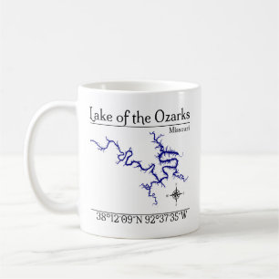 Lake van de Ozarks Missouri Gedetailleerde kaart m Koffiemok