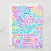 Lake Verjaardagsfeestje Slide Splash Pad Tie Dye G Kaart (Voorkant)