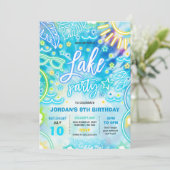 Lake Verjaardagsfeestje Slide Splash Pad Tie Dye G Kaart (Staand voorkant)