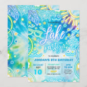 Lake Verjaardagsfeestje Slide Splash Pad Tie Dye G Kaart (Voorkant / Achterkant)