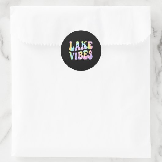 Lake Vibes Funny Vissende Varen Vrouwen Gir Ronde Sticker (Tas)