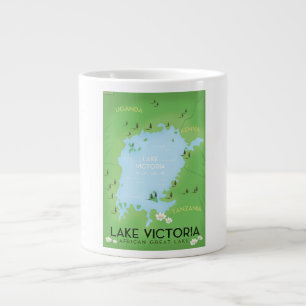Lake Victoria Map - Afrika Great Lake reiskunst. Grote Koffiekop