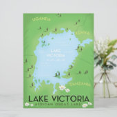 Lake Victoria Map - Afrika Great Lake reiskunst. Kaart (Staand voorkant)