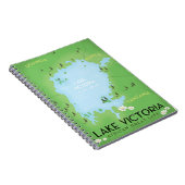 Lake Victoria Map - Afrika Great Lake reiskunst. Notitieboek (Rechterzijde)