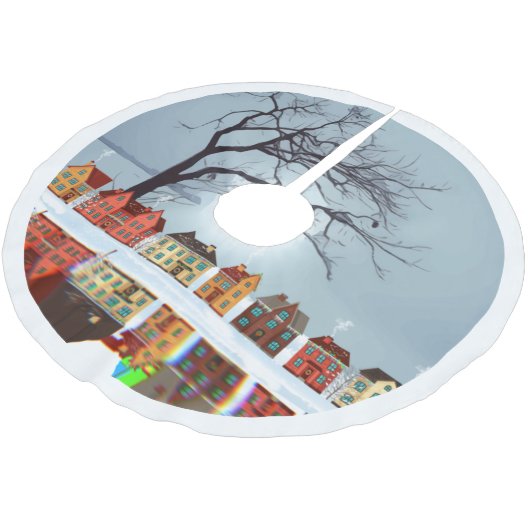 Lake Village Reflection Brushed Polyester Tree Ski Kerstboom Rok (Gekanteld)