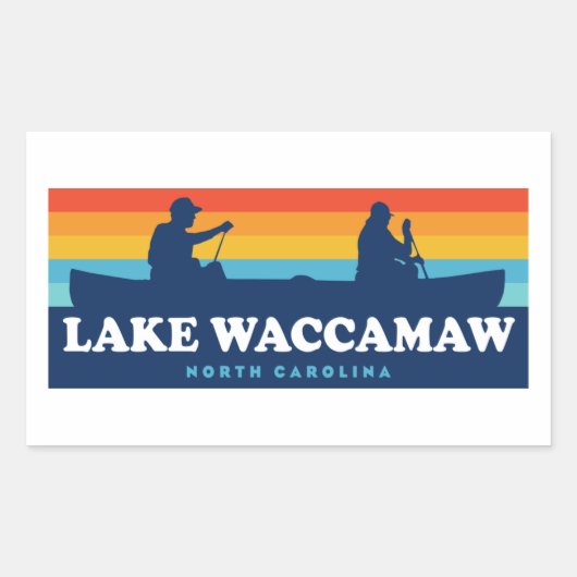 Lake Waccamaw North Carolina Canoe Rechthoekige Sticker (Voorkant)