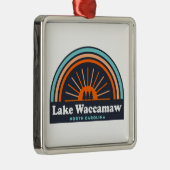 Lake Waccamaw North Carolina Rainbow Metalen Ornament (Rechts)