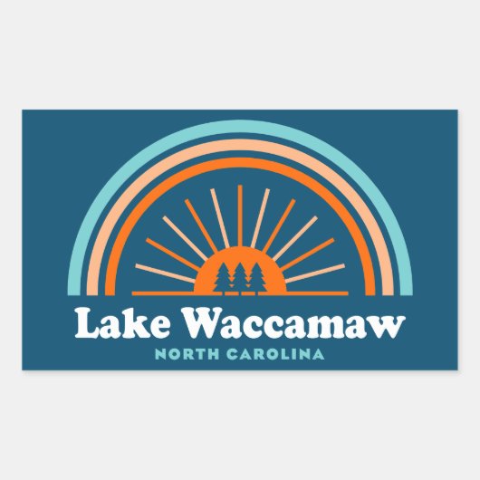 Lake Waccamaw North Carolina Rainbow Rechthoekige Sticker (Voorkant)