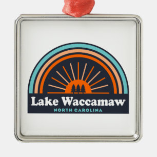 Lake Waccamaw North Carolina Regenboog Metalen Ornament