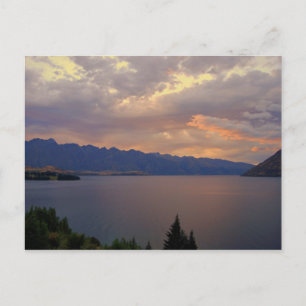 Lake Wakatipu Sunset, Queenstown, NZ Briefkaart