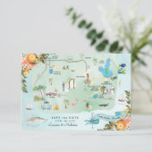 Lake Wales, FL | Routekaart bestemming bruiloft Kaart (Staand voorkant)