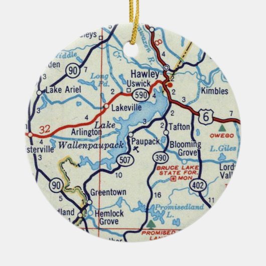 Lake Wallenpaupack Keramisch Ornament (Voorkant)