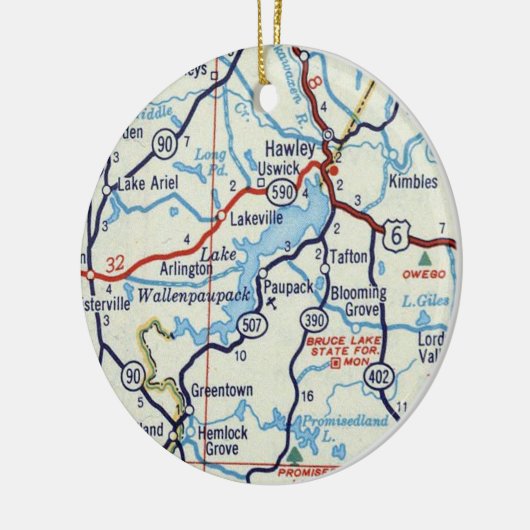 Lake Wallenpaupack Keramisch Ornament (Links)