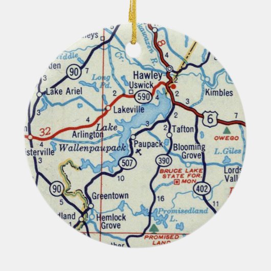 Lake Wallenpaupack Keramisch Ornament (Achterkant)