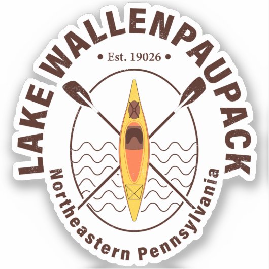 Lake Wallenpaupack Pennsylvania Kajakken Vist Sticker (Voorkant)