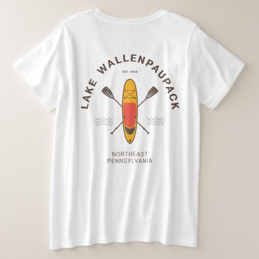 Lake Wallenpaupack Pennsylvania Paddle Boarding Grote Maat T-shirt (Design achterkant)