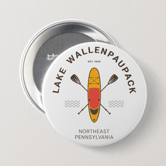 Lake Wallenpaupack Pennsylvania Paddle Boarding Ronde Button 7,6 Cm (Voorkant /achterkant)