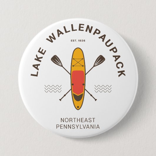 Lake Wallenpaupack Pennsylvania Paddle Boarding Ronde Button 7,6 Cm (Voorkant)