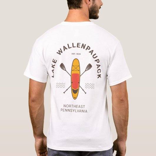 Lake Wallenpaupack Pennsylvania Paddle Boarding T-shirt (Achterkant)