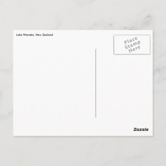 Lake Wanaka, Nieuw-Zeeland Briefkaart (Achterkant)