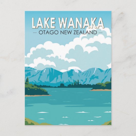 Lake Wanaka Otago New Zealand Travel Art  Briefkaart (Voorkant)