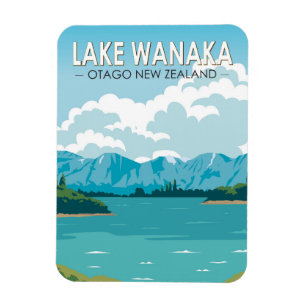Lake Wanaka Otago New Zealand Travel Art  Magneet