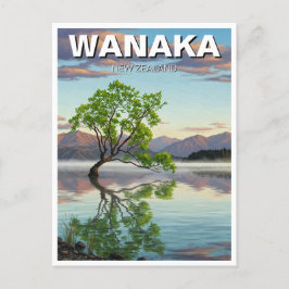 Lake Wanaka Tree Nieuw-Zeeland reizen Briefkaart
