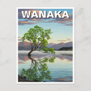 Lake Wanaka Tree Nieuw-Zeeland reizen Briefkaart