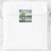 Lake Wanaka Tree Nieuw-Zeeland reizen Vierkante Sticker (Tas)