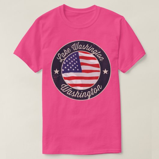 Lake Washington - Patriotisch Washington Souvenir  T-shirt (Design voorkant)