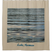 Lake Water Beige Blauw Zwart Douchegordijn (Voorkant)