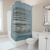 Lake Water Blauw Beige Zwart Douchegordijn (In situ)