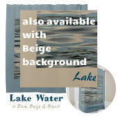 Lake Water Blauw Beige Zwart Douchegordijn