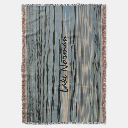 Lake Water Blue beige Black  Deken (Voorkant Verticaal)