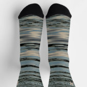 Lake Water Blue beige Black met Initialen Sokken (Top)