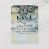 Lake Water Green & Gold Painting Online RSVP Card Contactkaartje (Voorkant)
