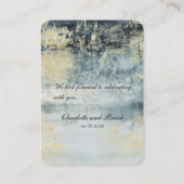 Lake Water Green & Gold Painting Online RSVP Card Contactkaartje (Achterkant)