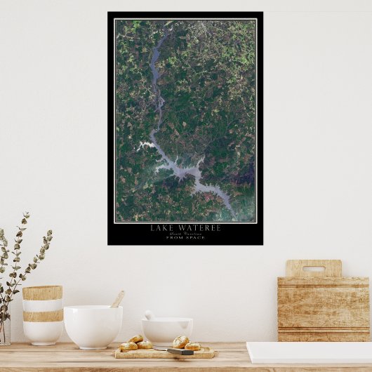 Lake Wateree South Carolina Satellite Poster Map (Keuken)