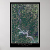 Lake Wateree South Carolina Satellite Poster Map (Voorkant)