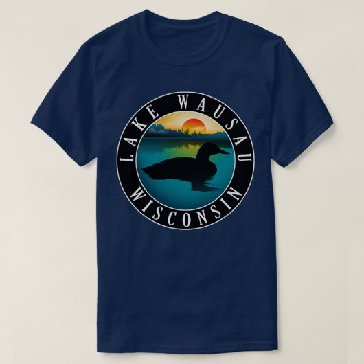 Lake Wausau Wisconsin Loon T-shirt (Design voorkant)