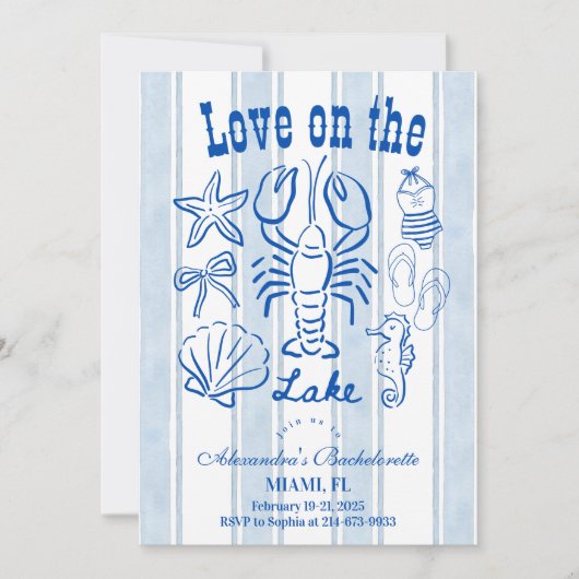 Lake Weekend Bachelorette Party Kaart (Voorkant)