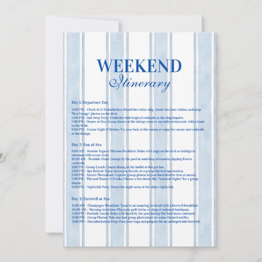 Lake Weekend Bachelorette Party Kaart (Achterkant)