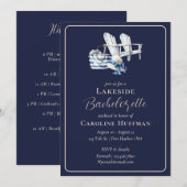 Lake Weekend Marine Blauw Bachelorette Party Kaart (Voorkant / Achterkant)