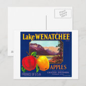 Lake Wenatchee Apple Label (blauw) - Cashmere, WA Briefkaart (Voorkant / Achterkant)