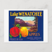 Lake Wenatchee Apple Label (blauw) - Cashmere, WA Briefkaart (Voorkant)