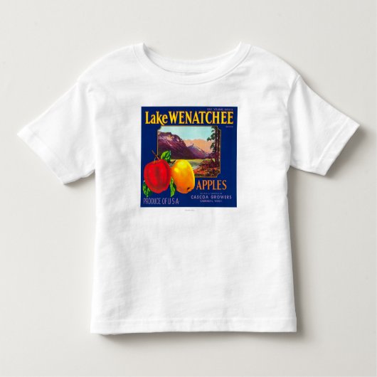 Lake Wenatchee Apple Label (blauw) - Cashmere, WA Kinder Shirts (Voorkant)