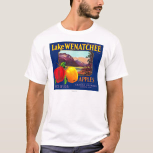 Lake Wenatchee Apple Label (blauw) - Cashmere, WA T-shirt