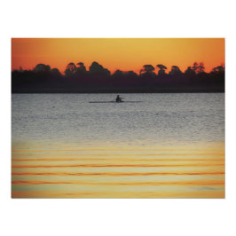 Lake Wendouree Rustig Voor de Nacht Foto Afdruk
