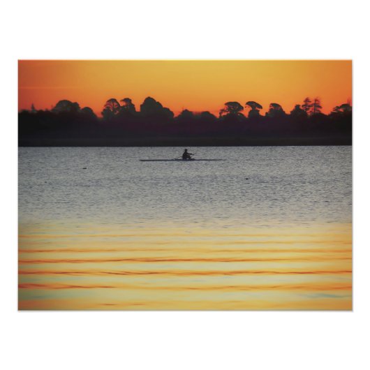 Lake Wendouree Rustig Voor de Nacht Foto Afdruk (Voorkant)