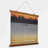 Lake Wendouree Rustig Voor de Nacht Hangend Wandkleed (Gebogen)